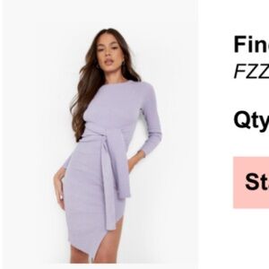 BOOHOO Midi Lavender Knit Dress